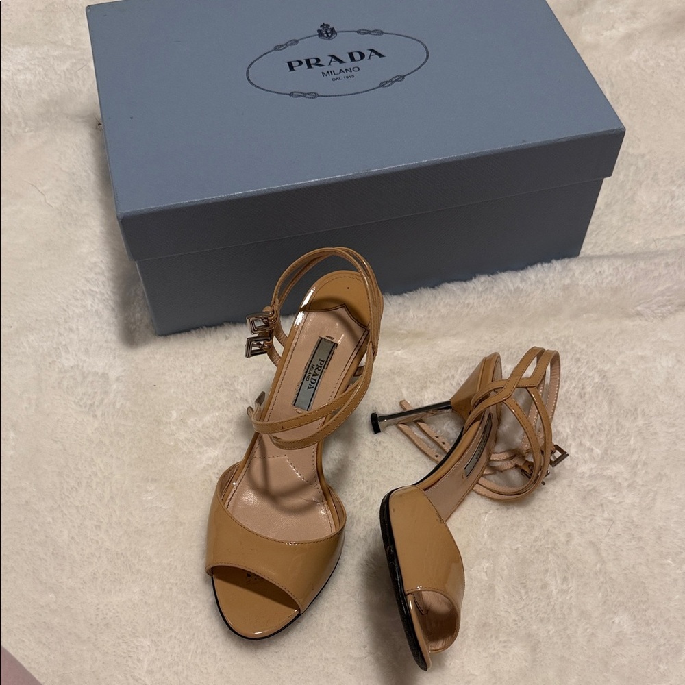 Prada Women's Beige Strappy Heels